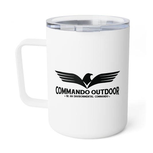 Insulated coffee mug, stainless steel, 10oz for outdoor use