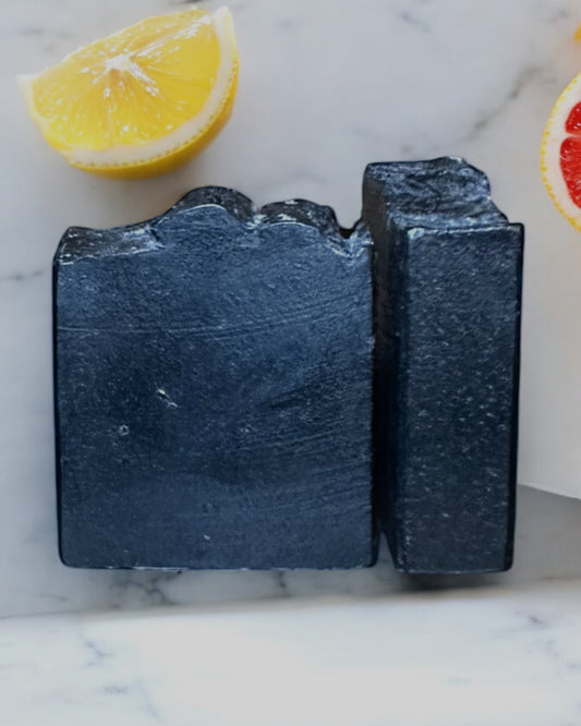 Charcoal goat milk soap. detox non toxic 